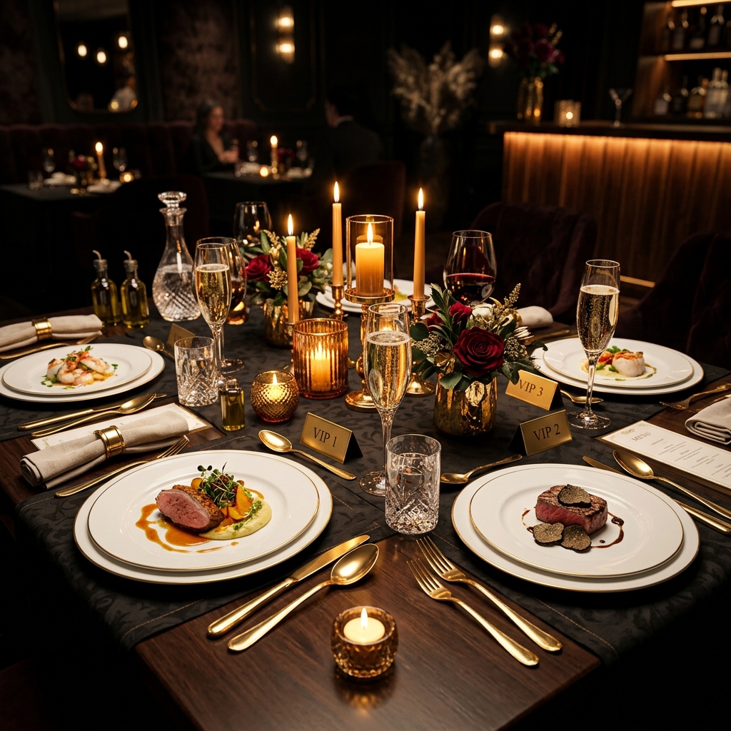 Fine-dining setting from S&P’s VIP dining reward artwork